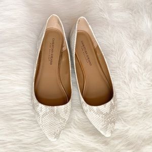 Christian Soriano Snake Skin Flats Size 8.5